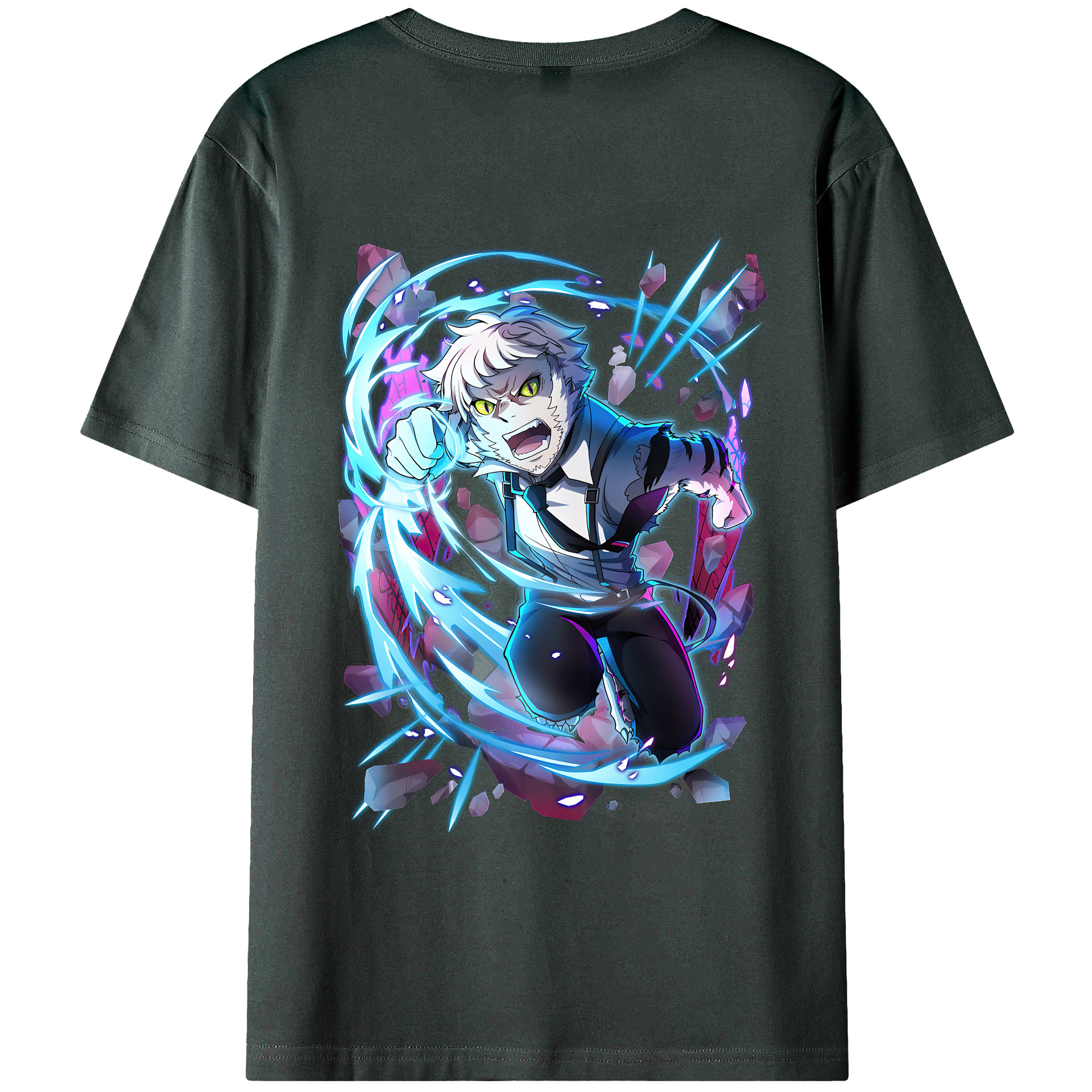 （画像用） 文豪ストレイドッグス Bungo Stray Dogs 綿100％ メンズ半袖Tシャツ（バックプリント） 通気性